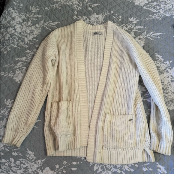 Hollister Sweaters - White Hollister Cardigan